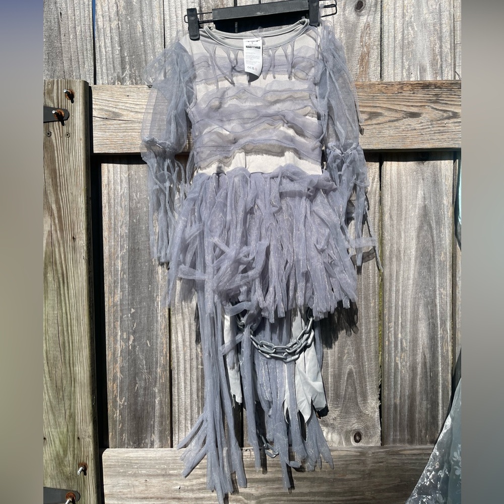 Kids Halloween Costume - Haunting Beauty Ghost Gray Tulle Dress Sz S (4-6)